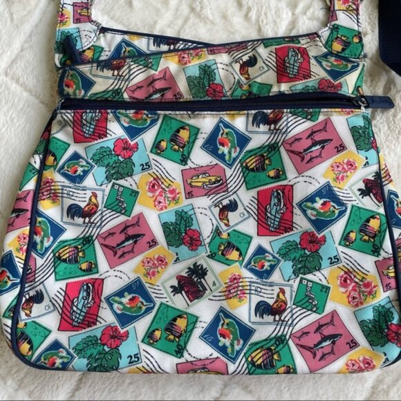 Vera Bradley | "Cuban Stamps" Lighten Up Slim Crossbody Bag - Picture 4 of 11